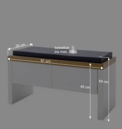Wohnen Garderoben<Set Dielen Möbel Kombi mit LED - Nusenia (fünfteilig)