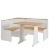 Wohnen Sitzgruppe<Set Landhaus Eckbank & Tisch - Lilien (zweiteilig)