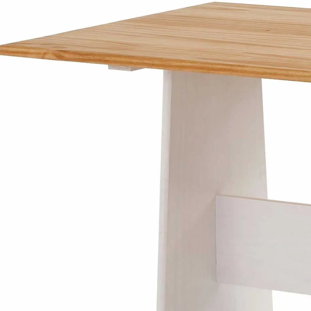 Wohnen Sitzgruppe<Set Landhaus Eckbank & Tisch - Lilien (zweiteilig)