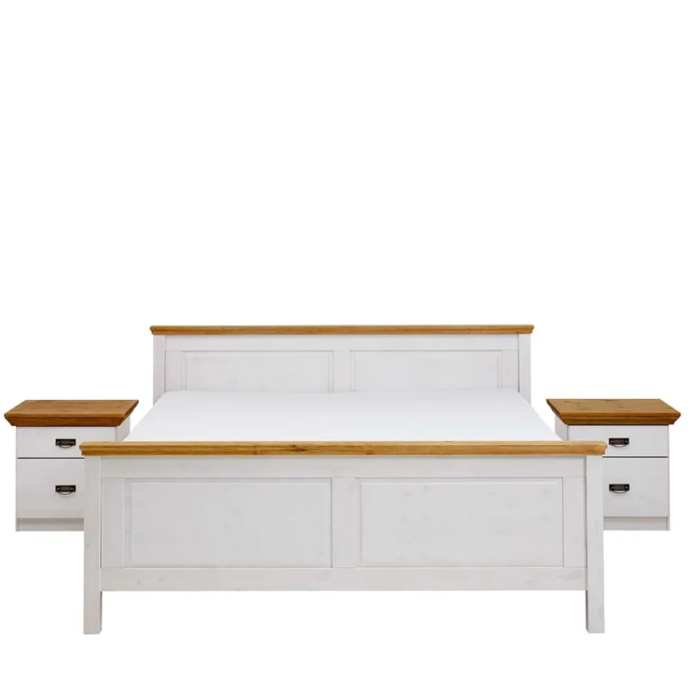 Wohnen Betten<Set Landhausbett & Nachtschränke - Sibiuta (dreiteilig)