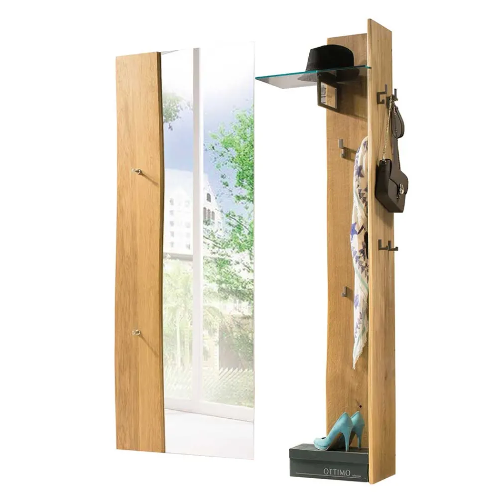 Wohnen Garderoben<Set Spiegel & Garderobe aus Eiche - Avidora (zweiteilig)