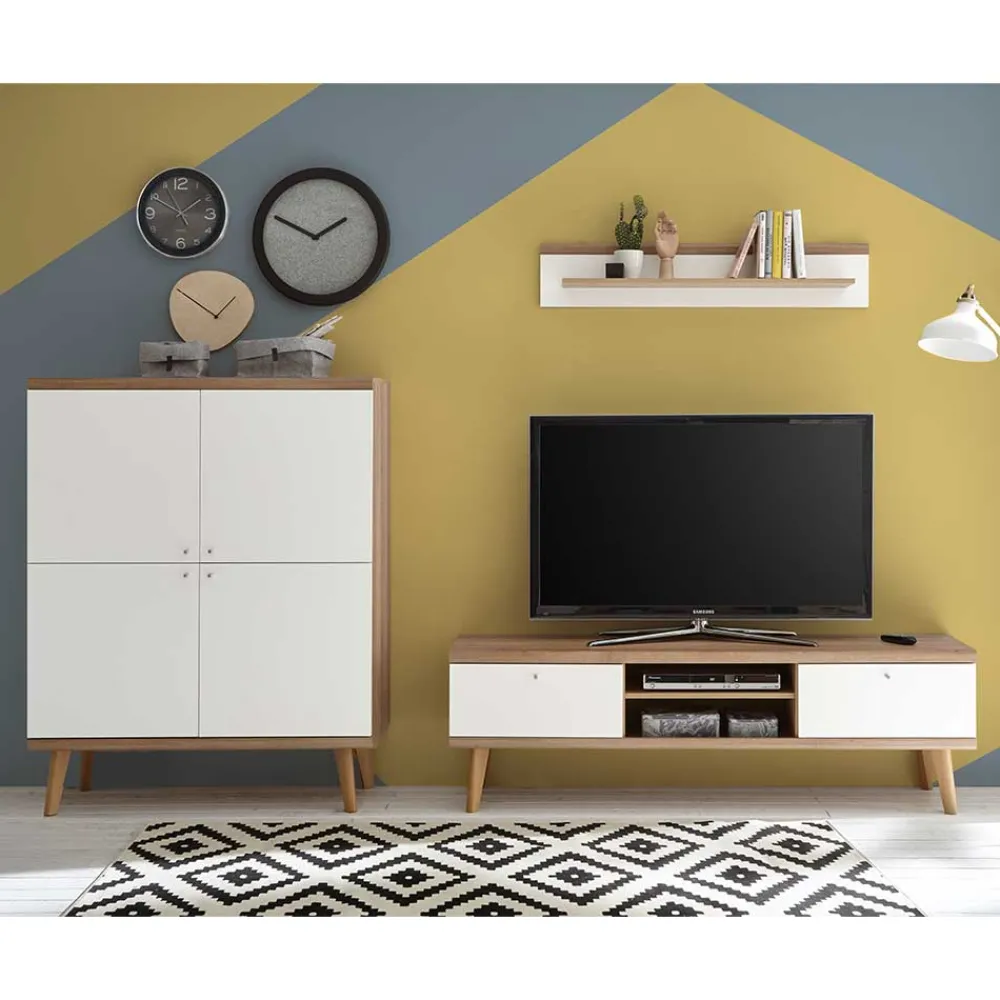 Wohnen Wohnwände<Set Wohnraum Kombi mit TV Board - Cablos (dreiteilig)