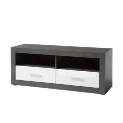 Wohnen Wohnwände<Set Wohnzimmer Anbauwand zweifarbig - Istensa (vierteilig)