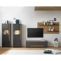 Wohnen Wohnwände<Set Wohnzimmermöbel günstig - Ahilav (vierteilig)