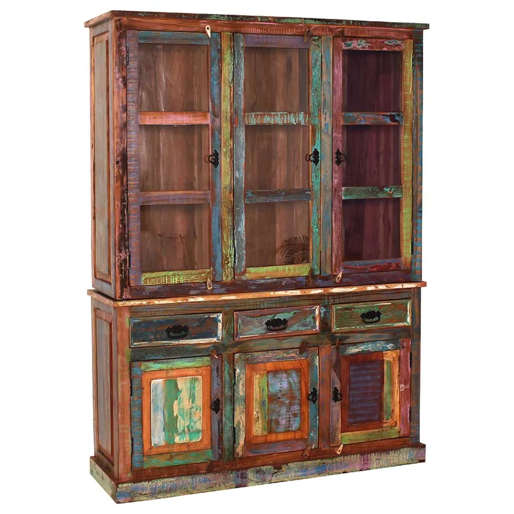 Wohnen Vitrinen<Shabby Chic Buffetschrank in Braun Bunt - Jamaica