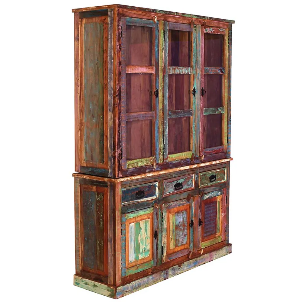 Wohnen Vitrinen<Shabby Chic Buffetschrank in Braun Bunt - Jamaica