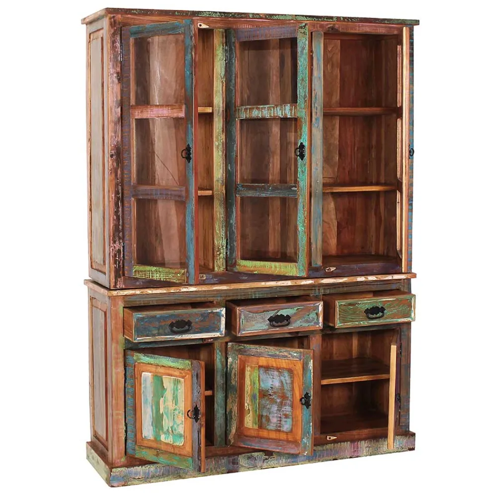 Wohnen Vitrinen<Shabby Chic Buffetschrank in Braun Bunt - Jamaica