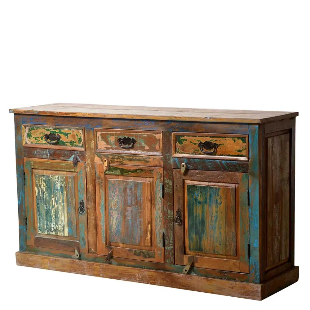 Wohnen Vitrinen<Shabby Chic Buffetschrank in Braun Bunt - Jamaica