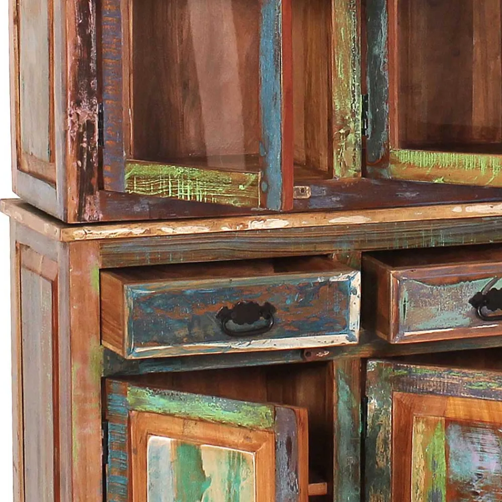 Wohnen Vitrinen<Shabby Chic Buffetschrank in Braun Bunt - Jamaica