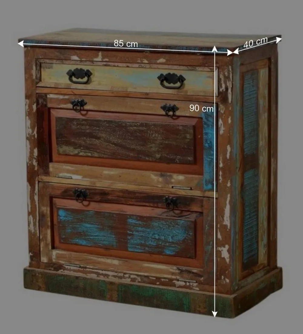 Wohnen Garderoben<Shabby Chic Dielenmöbel Set - Jamaica (fünfteilig)