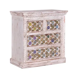 Wohnen Kommoden<Shabby Chic Kommode in Antikweiß - Mirell