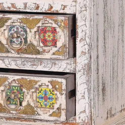 Wohnen Kommoden<Shabby Chic Nachtkommode in Antikweiß - Mirell