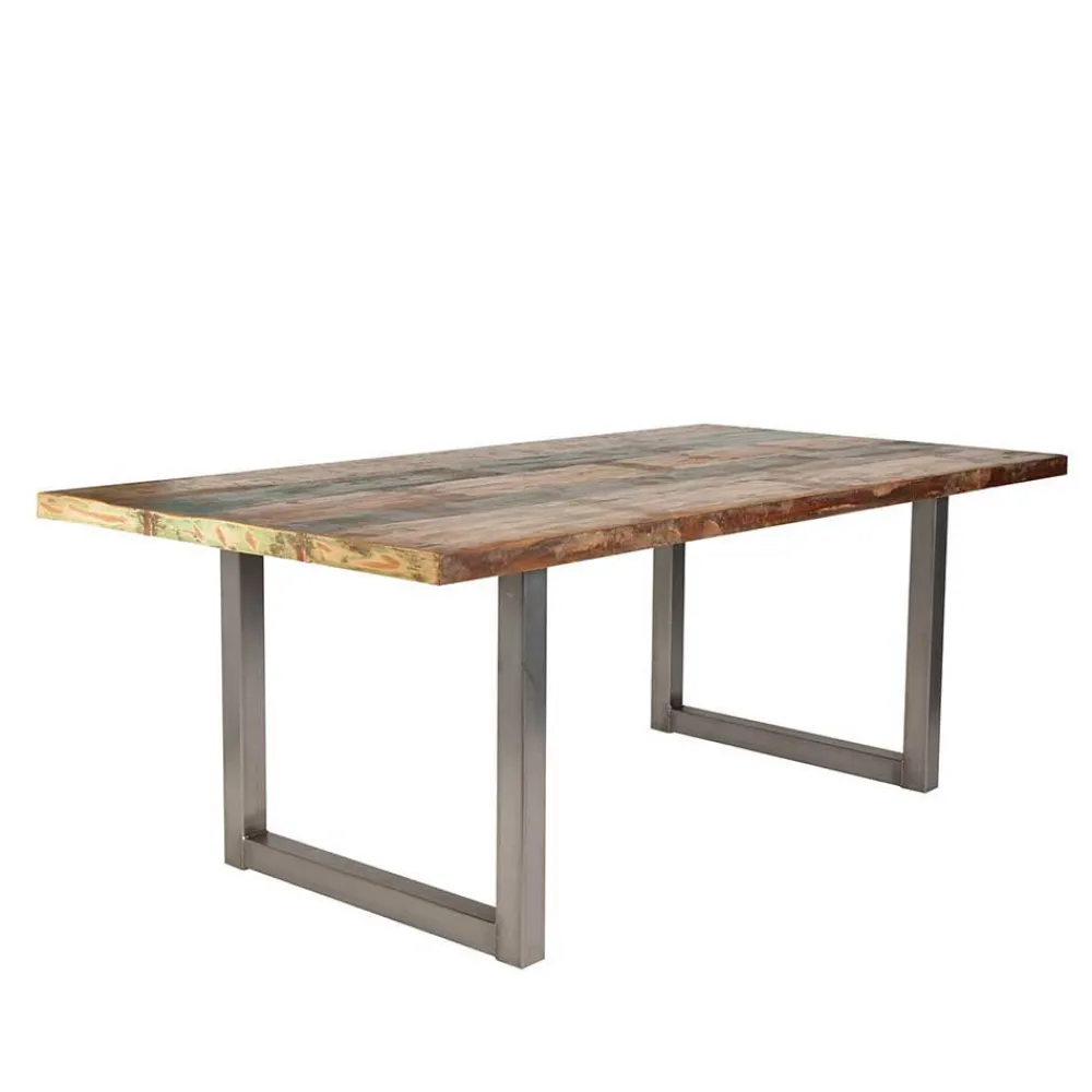 Wohnen Tische<Shabby Chic Recyclingholz Tisch Formosia mit Stahl Bügelgestell
