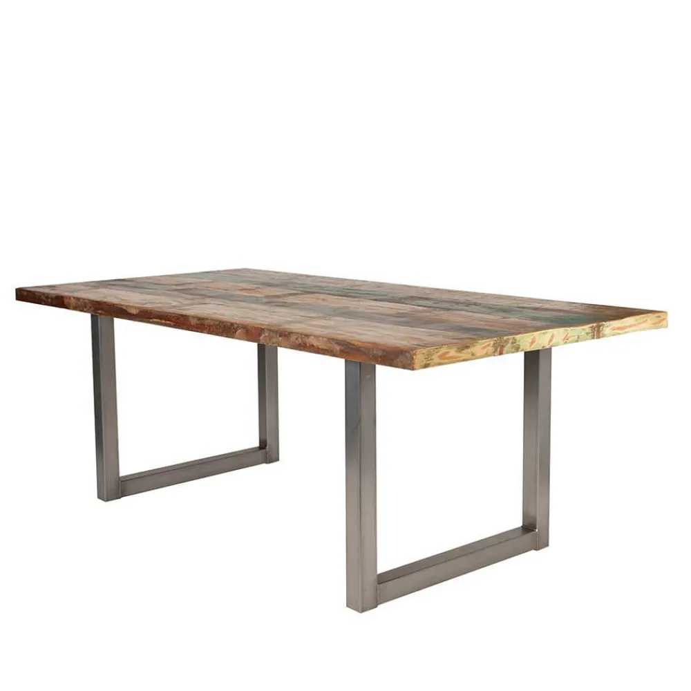 Wohnen Tische<Shabby Chic Recyclingholz Tisch Formosia mit Stahl Bügelgestell