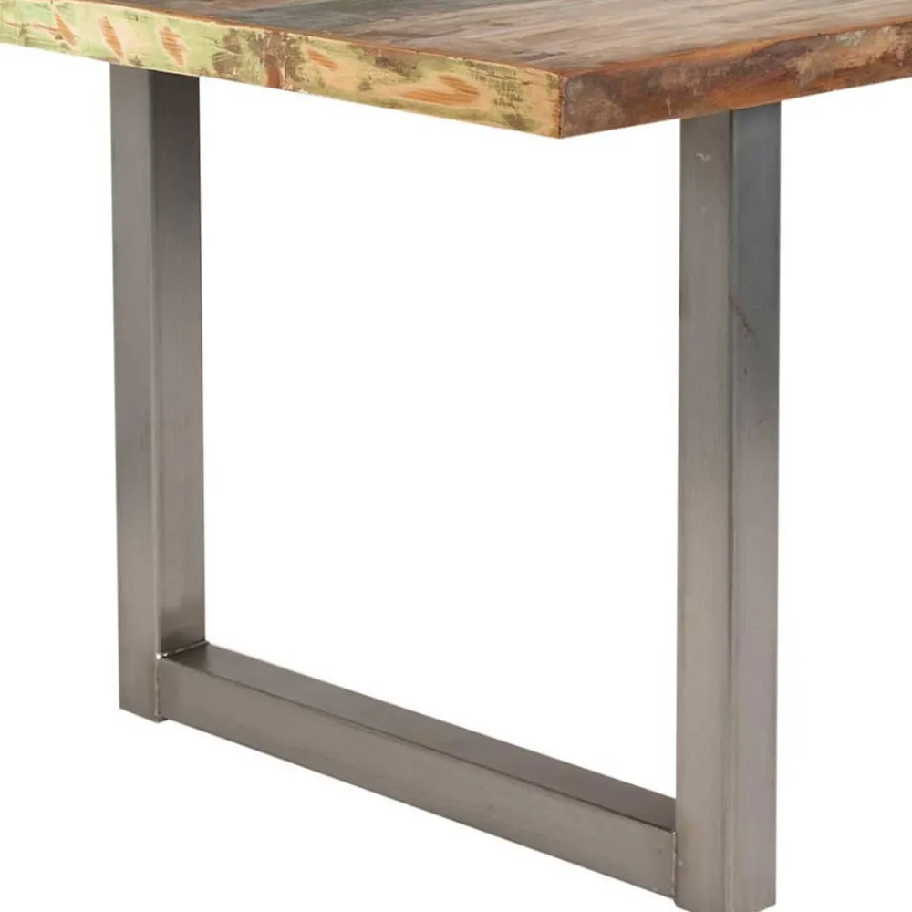 Wohnen Tische<Shabby Chic Recyclingholz Tisch Formosia mit Stahl Bügelgestell