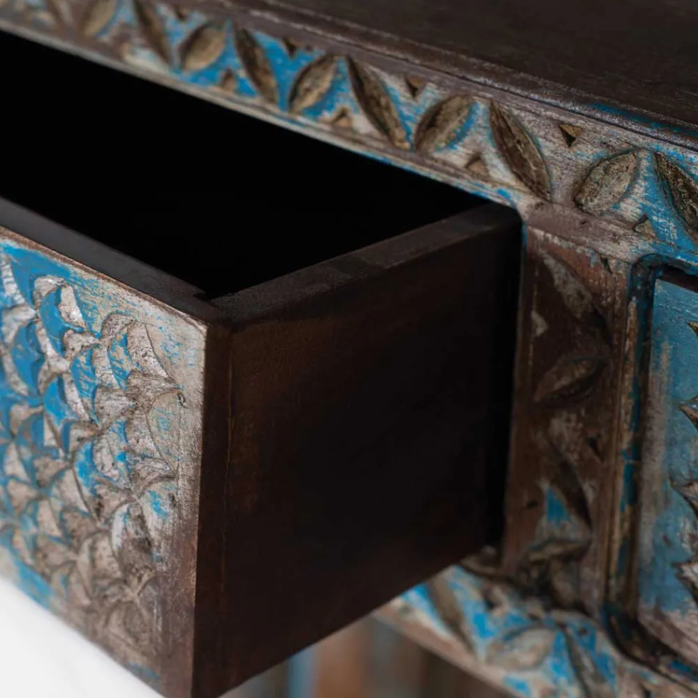 Wohnen Regale<Shabby Chic Regal in unregelmäßgem Blau lackiert - Emrene