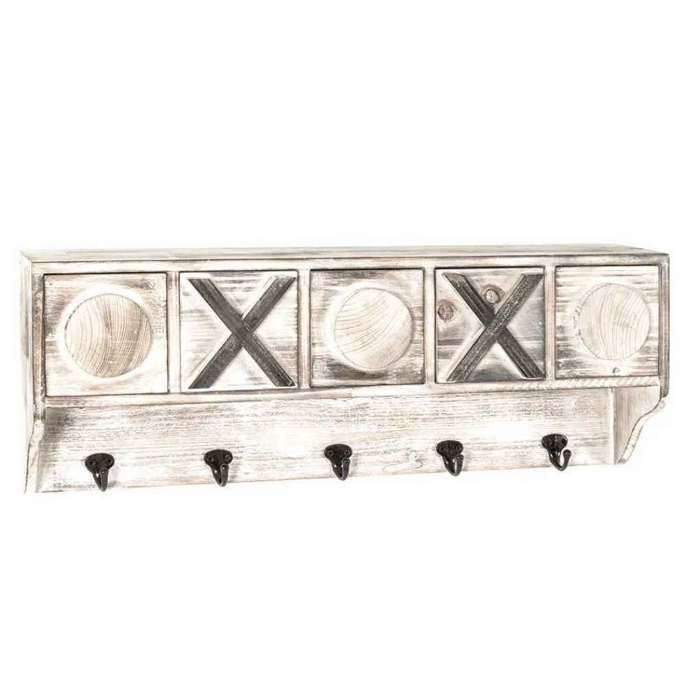 Wohnen Garderoben<Shabby Chic Wandgarderobe mit fünf Schubladen - Amy