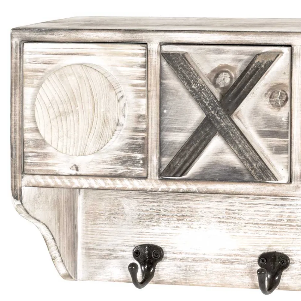 Wohnen Garderoben<Shabby Chic Wandgarderobe mit fünf Schubladen - Amy