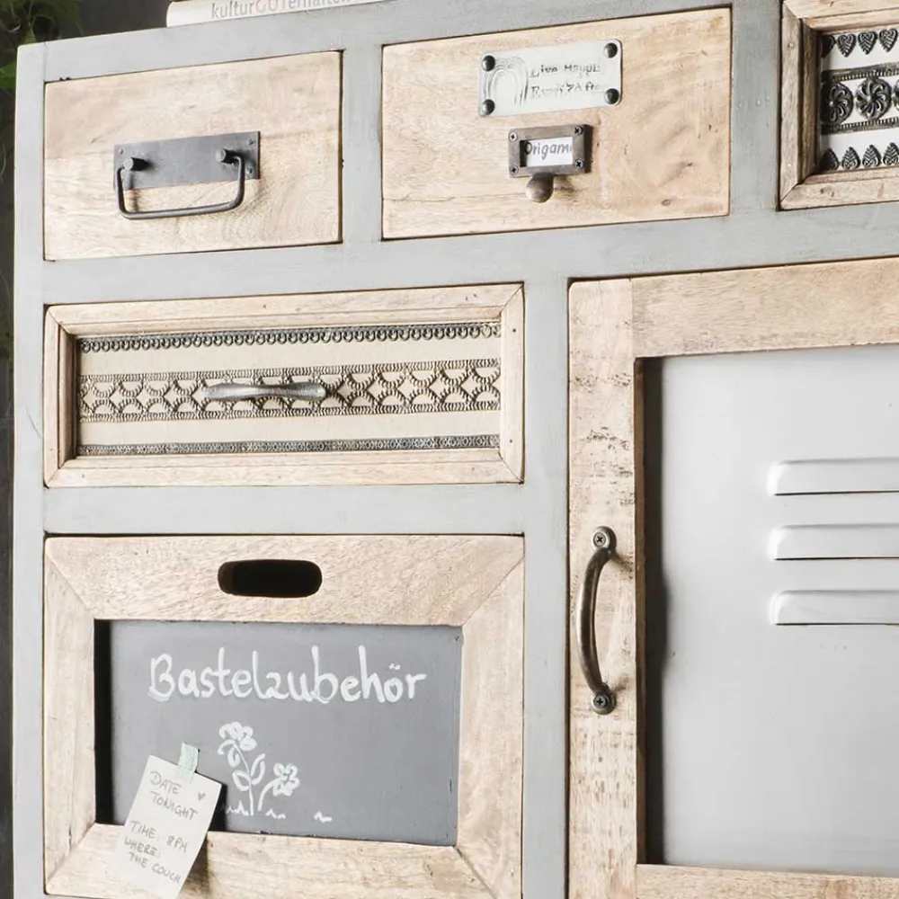 Wohnen Highboards|Kommoden<Shabby Design Highboard aus Recyclingholz - Nuro