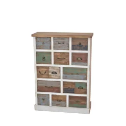 Wohnen Kommoden<Shabby Design Kommode Leona in Weiß Bunt