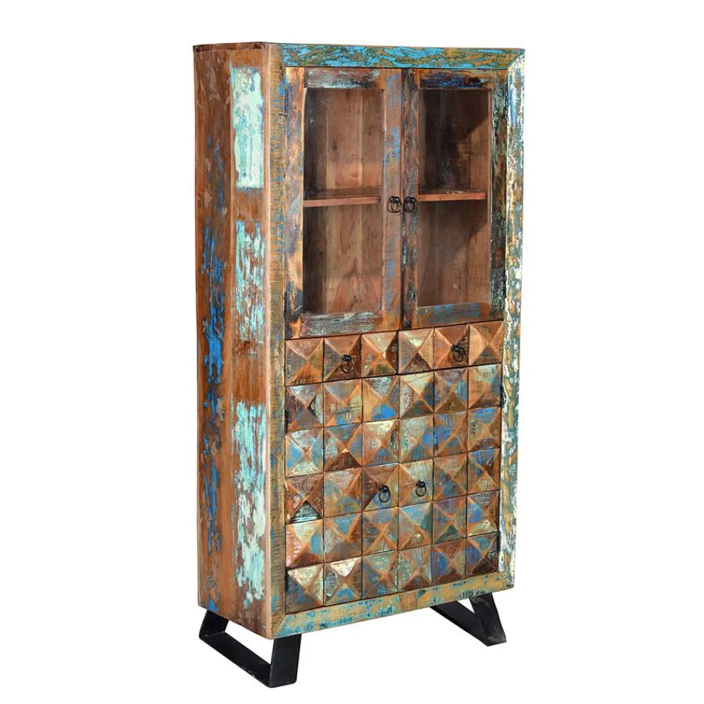 Wohnen Vitrinen<Shabby Design Vitrine aus Recyclingholz - Zeremonia