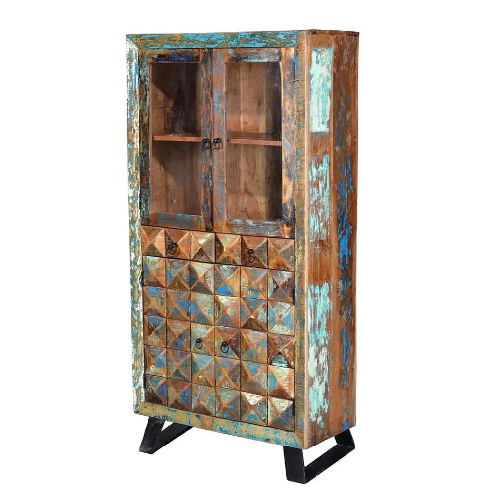 Wohnen Vitrinen<Shabby Design Vitrine aus Recyclingholz - Zeremonia