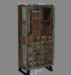 Wohnen Vitrinen<Shabby Design Vitrine aus Recyclingholz - Zeremonia
