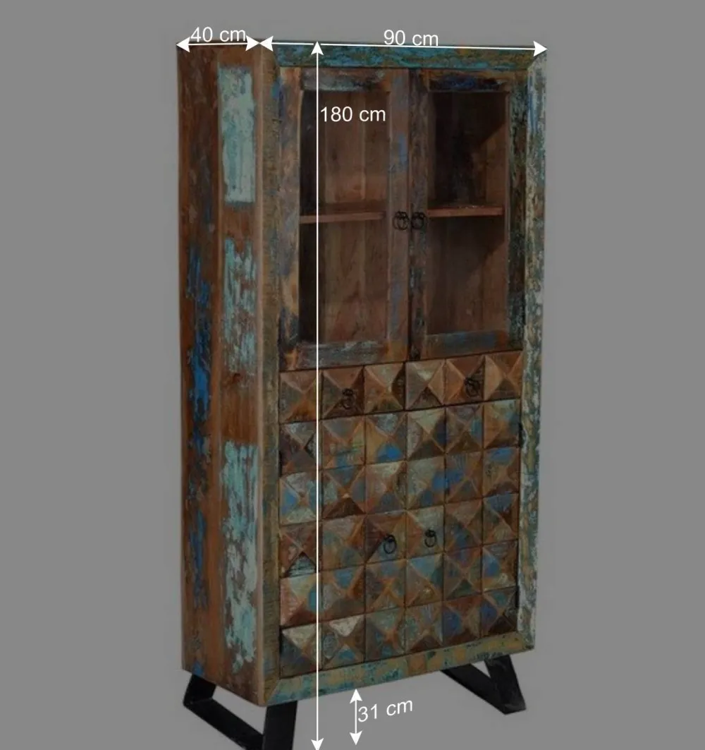 Wohnen Vitrinen<Shabby Design Vitrine aus Recyclingholz - Zeremonia