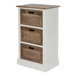 Wohnen Kommoden<Shabby Nachtkommode Benet in Weiß Holz
