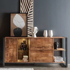 Wohnen Sideboards<Sideboard aus Recyclingholz Mango & Metall - Acira