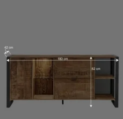Wohnen Sideboards<Sideboard aus Recyclingholz Mango & Metall - Acira