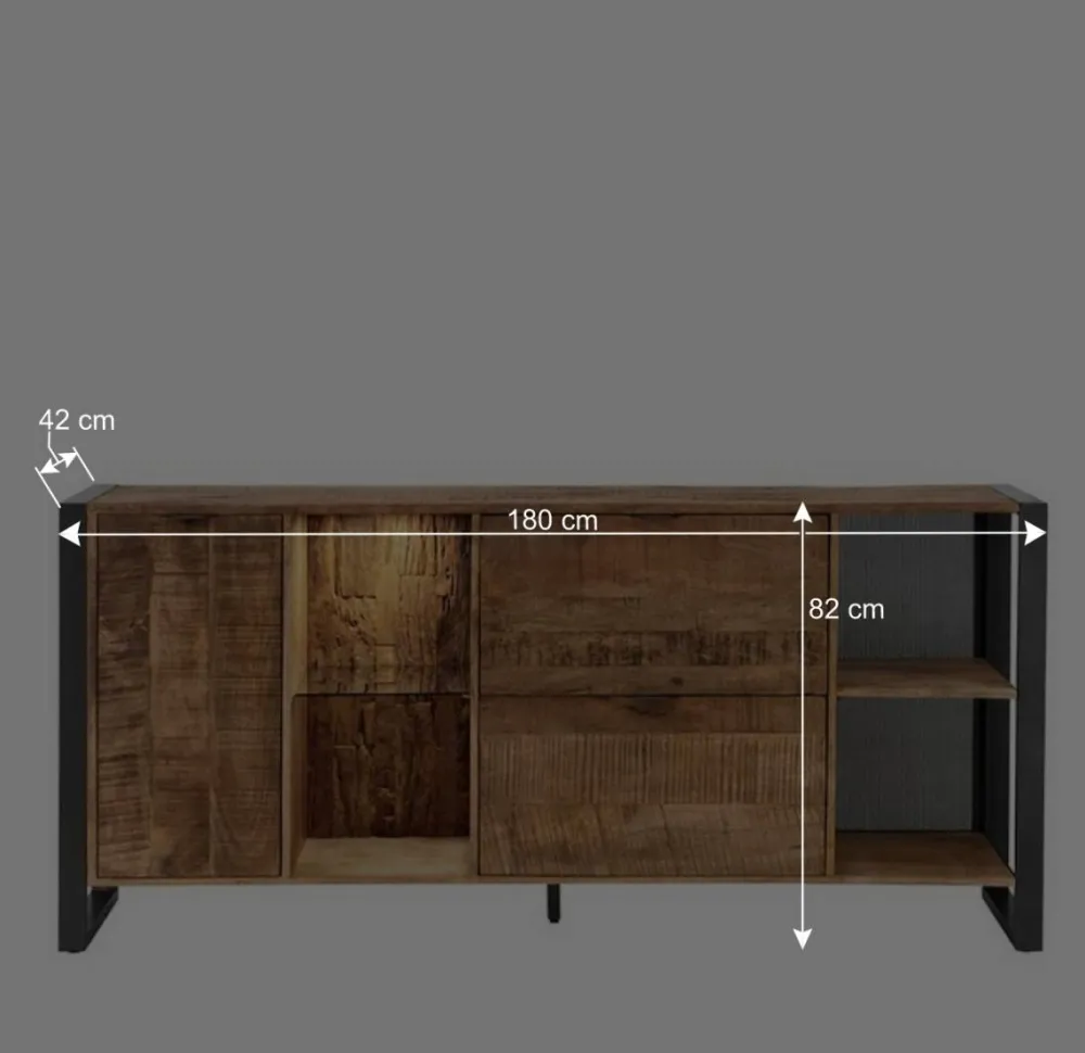 Wohnen Sideboards<Sideboard aus Recyclingholz Mango & Metall - Acira