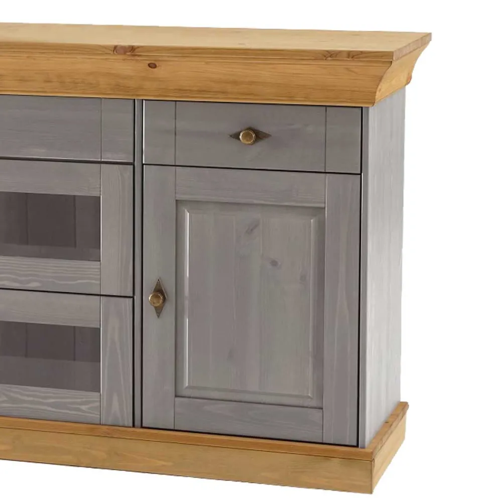 Wohnen Sideboards<Sideboard Cempino in Grau Kiefer teilmassiv