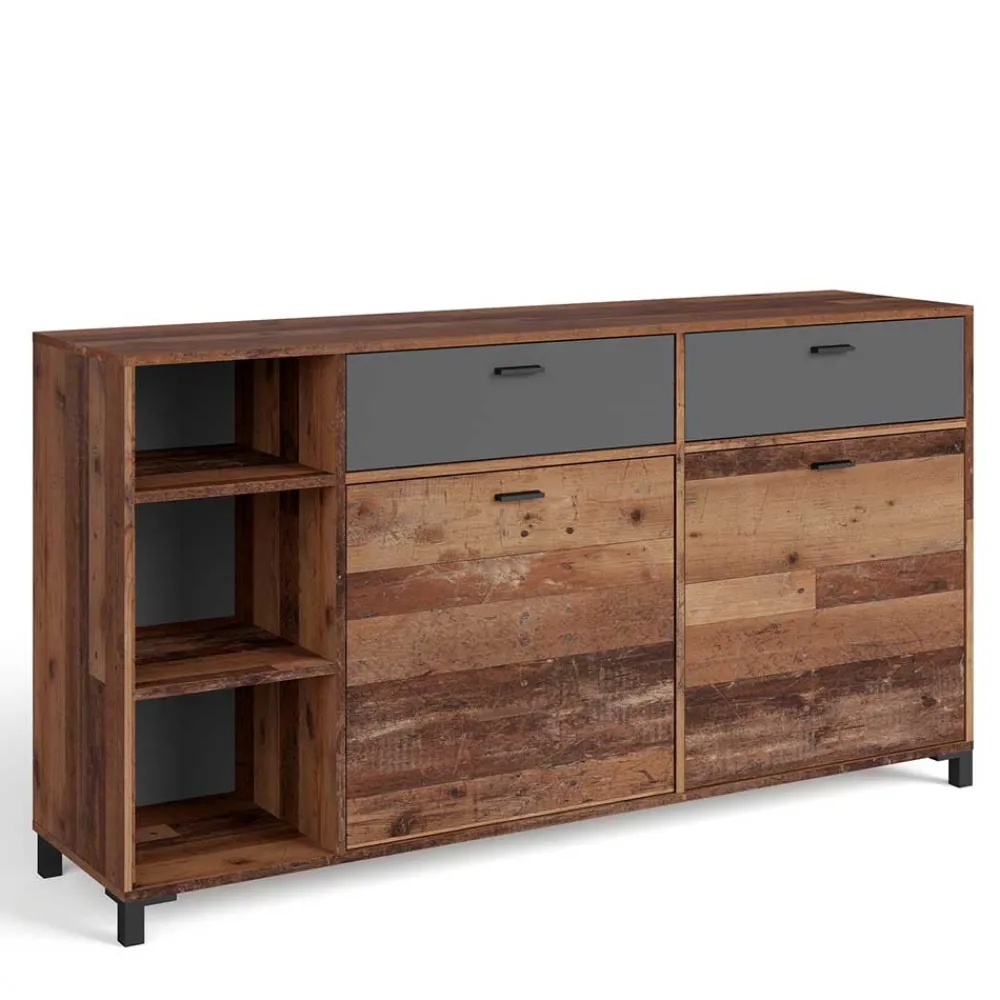 Wohnen Sideboards<Sideboard in Altholz Optik & Anthrazit - Bosco