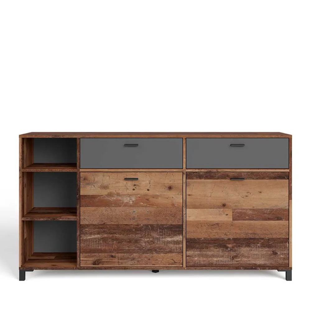 Wohnen Sideboards<Sideboard in Altholz Optik & Anthrazit - Bosco