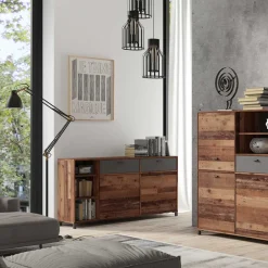 Wohnen Sideboards<Sideboard in Altholz Optik & Anthrazit - Bosco