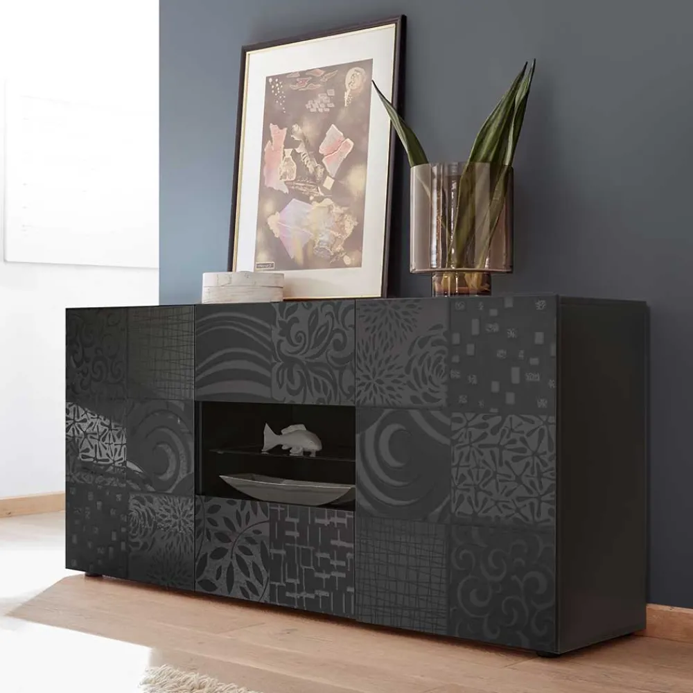 Wohnen Sideboards<Sideboard in Anthrazit glänzend lackiert - Ipatal I