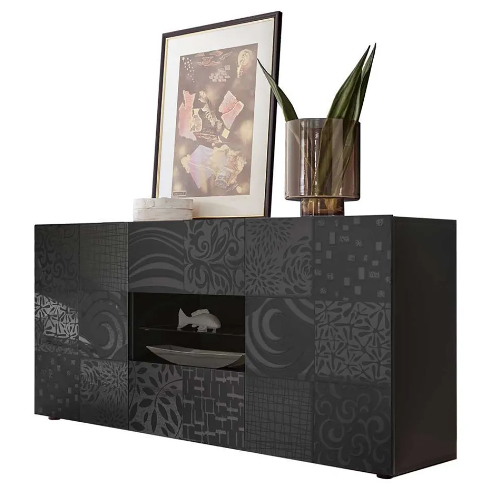 Wohnen Sideboards<Sideboard in Anthrazit glänzend lackiert - Ipatal I