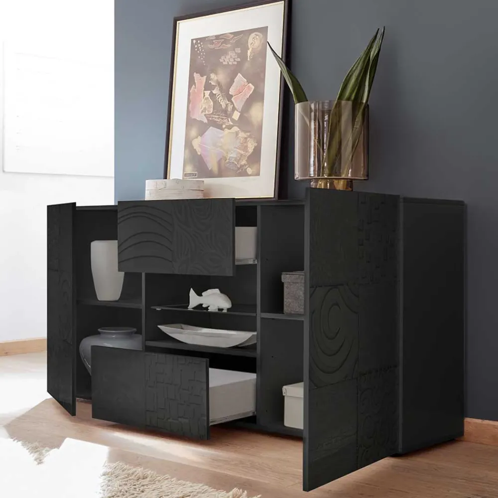 Wohnen Sideboards<Sideboard in Anthrazit glänzend lackiert - Ipatal I