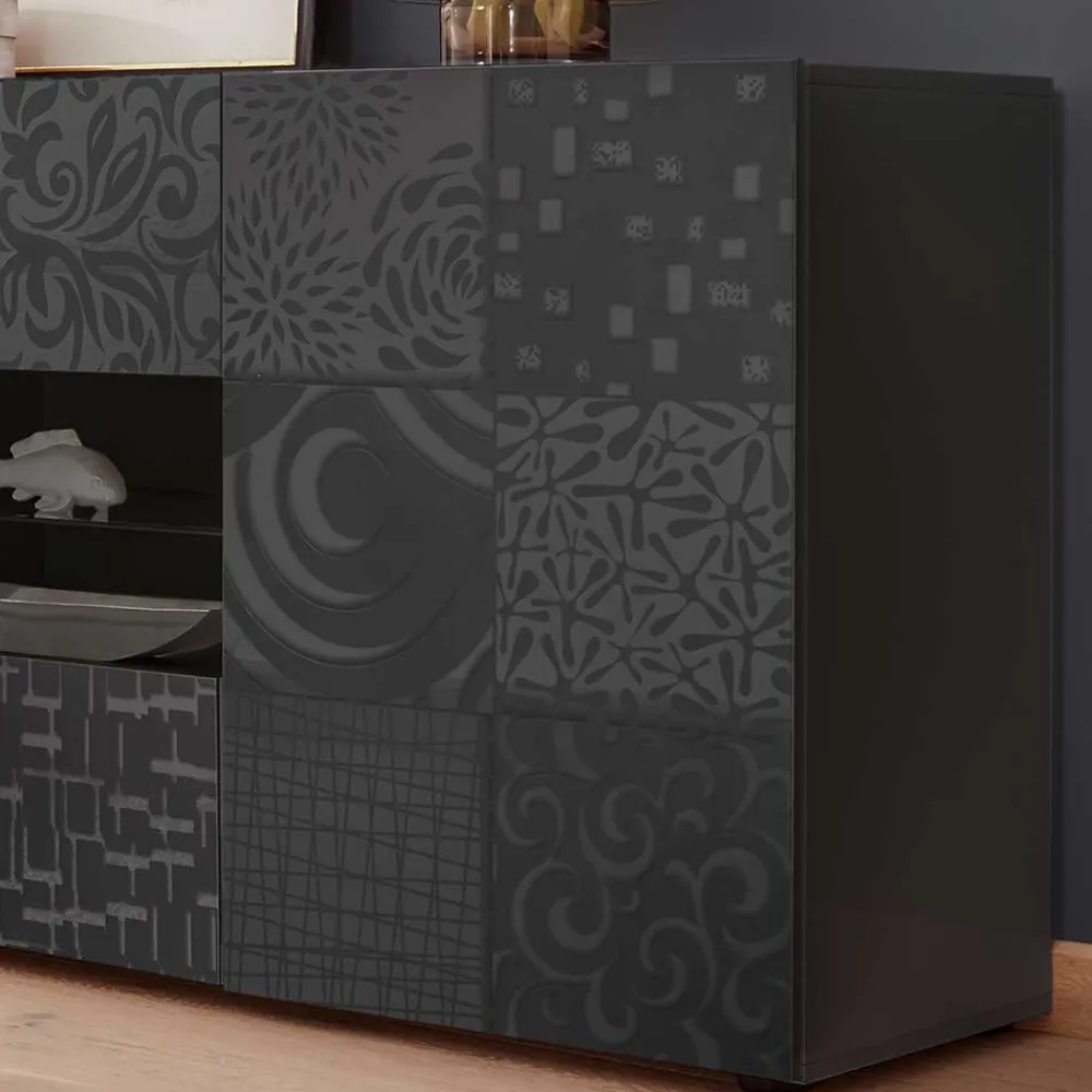 Wohnen Sideboards<Sideboard in Anthrazit glänzend lackiert - Ipatal I