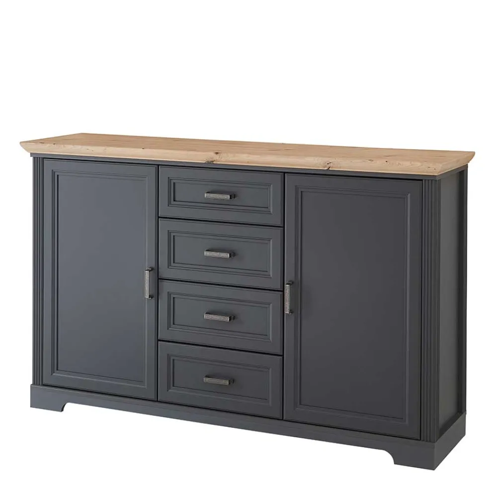Wohnen Sideboards<Sideboard in Dunkelgrau und Eiche - Joe