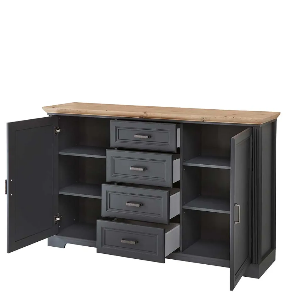 Wohnen Sideboards<Sideboard in Dunkelgrau und Eiche - Joe