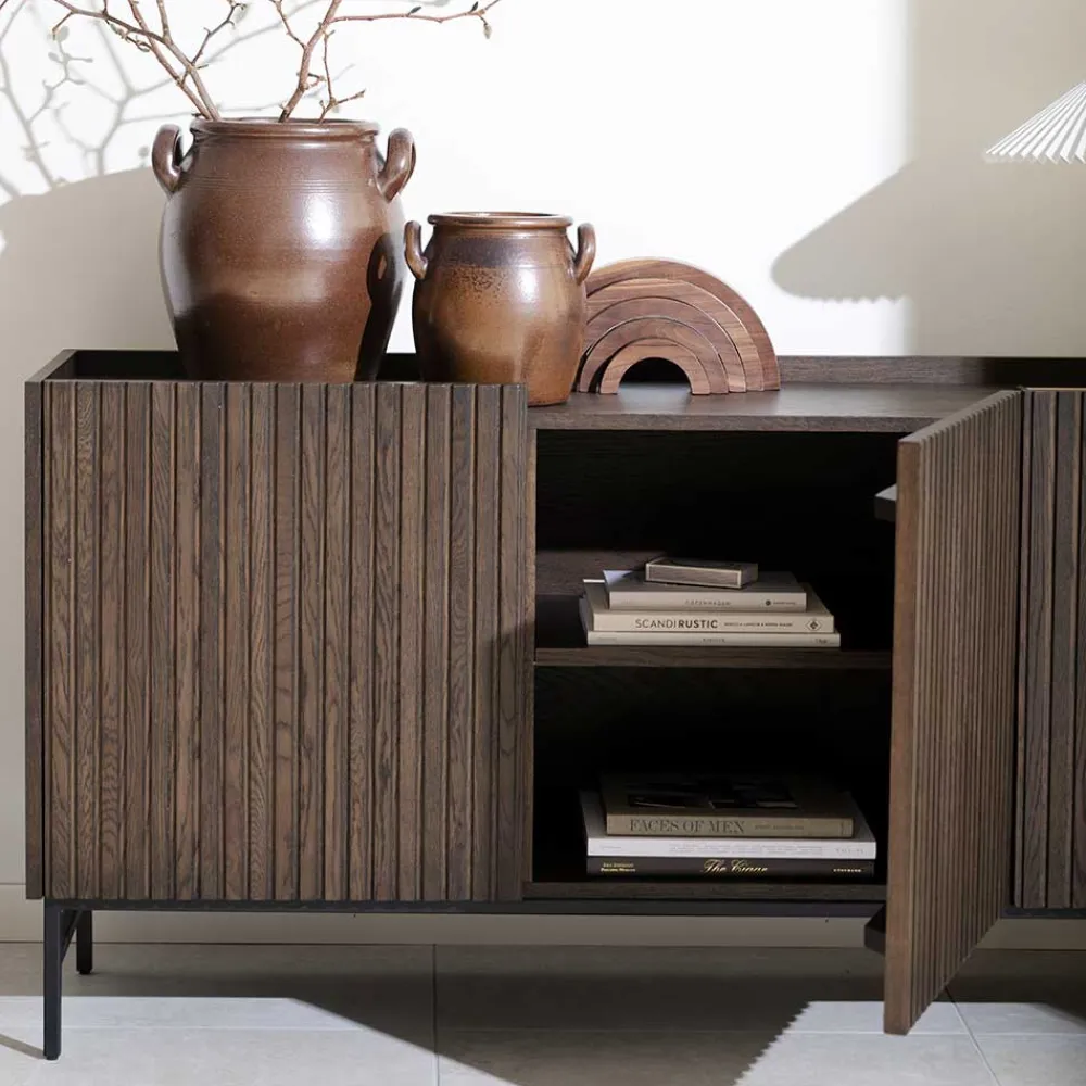 Wohnen Sideboards<Sideboard in Eiche Dunkelbraun Furnier - Rubrin