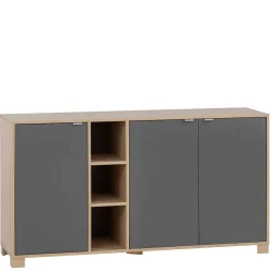 Wohnen Sideboards<Sideboard in Eiche Hell NB & Dunkelgrau - Dranico
