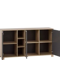 Wohnen Sideboards<Sideboard in Eiche Hell NB & Dunkelgrau - Dranico