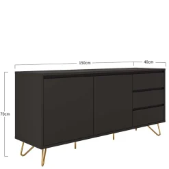 Wohnen Sideboards<Sideboard in Grau & Gold - Tajibo