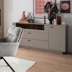 Wohnen Sideboards<Sideboard in Grau mit Wildeiche - Teorina