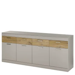 Wohnen Sideboards<Sideboard in Hellgrau & Zinneiche Dekor - Lioscas