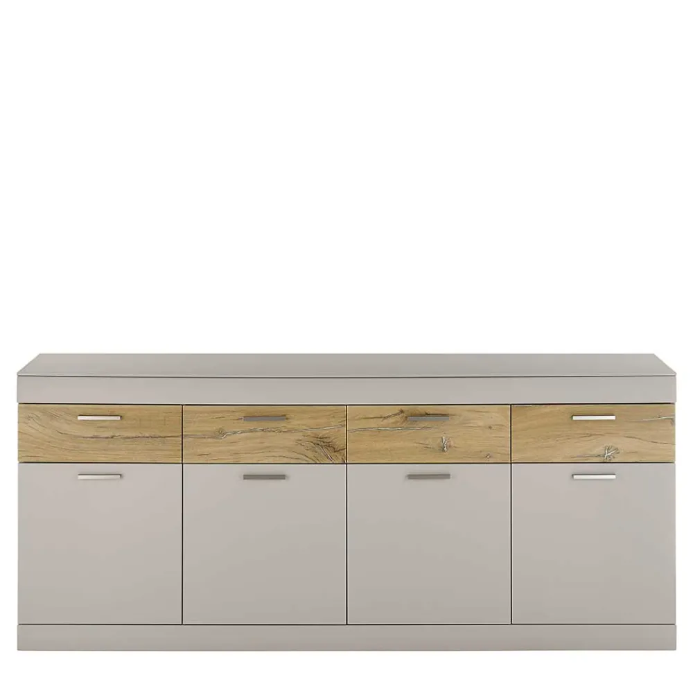 Wohnen Sideboards<Sideboard in Hellgrau & Zinneiche Dekor - Lioscas
