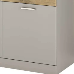 Wohnen Sideboards<Sideboard in Hellgrau & Zinneiche Dekor - Lioscas